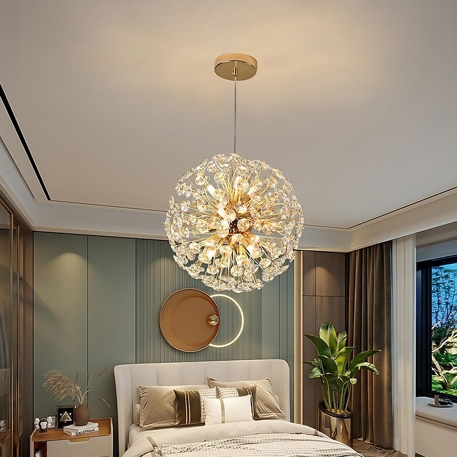 Liano Crystal Dandelion Sphere Ceiling Light-Sylvia Space