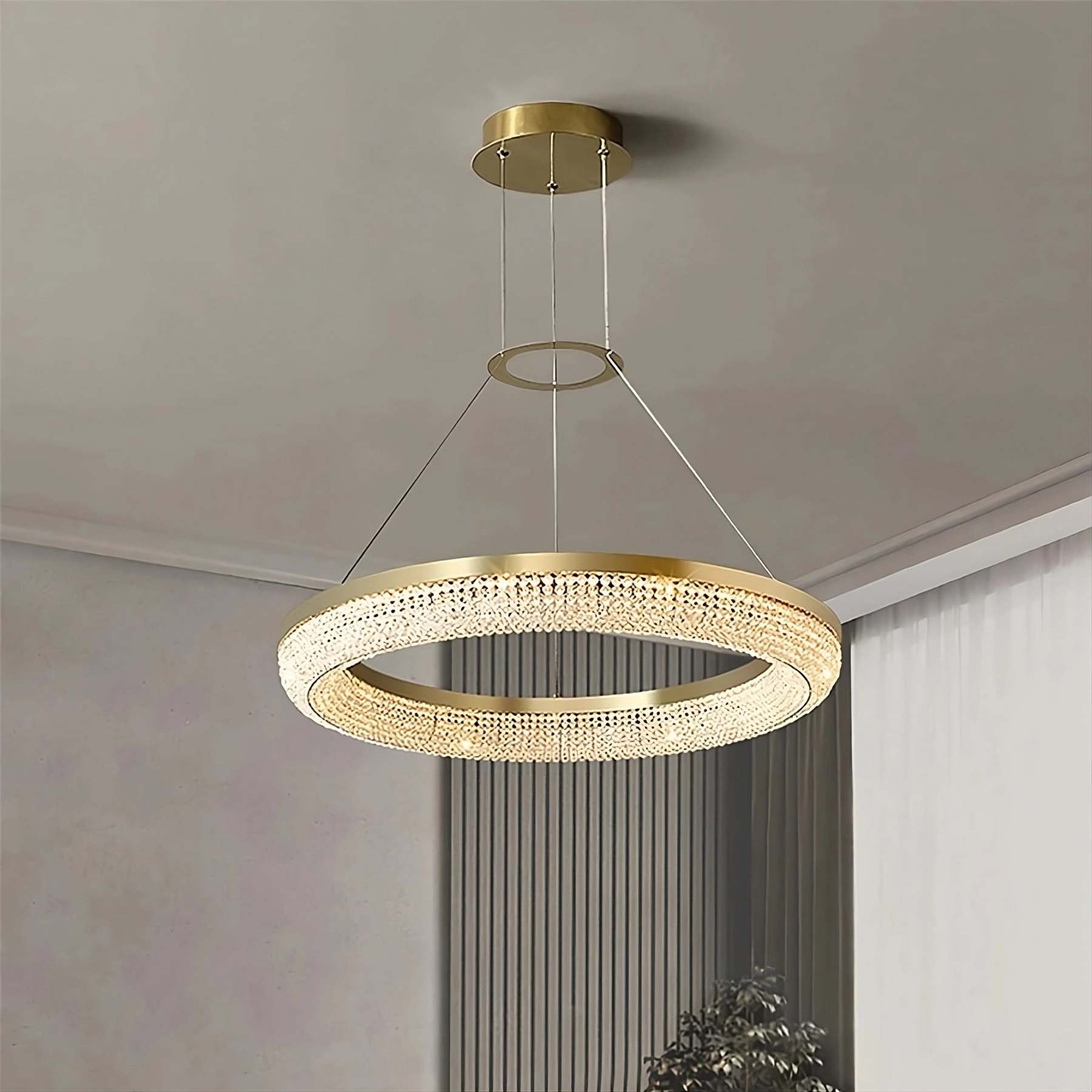 Bergamo Crystal Modern Chandelier-Sylvia Space