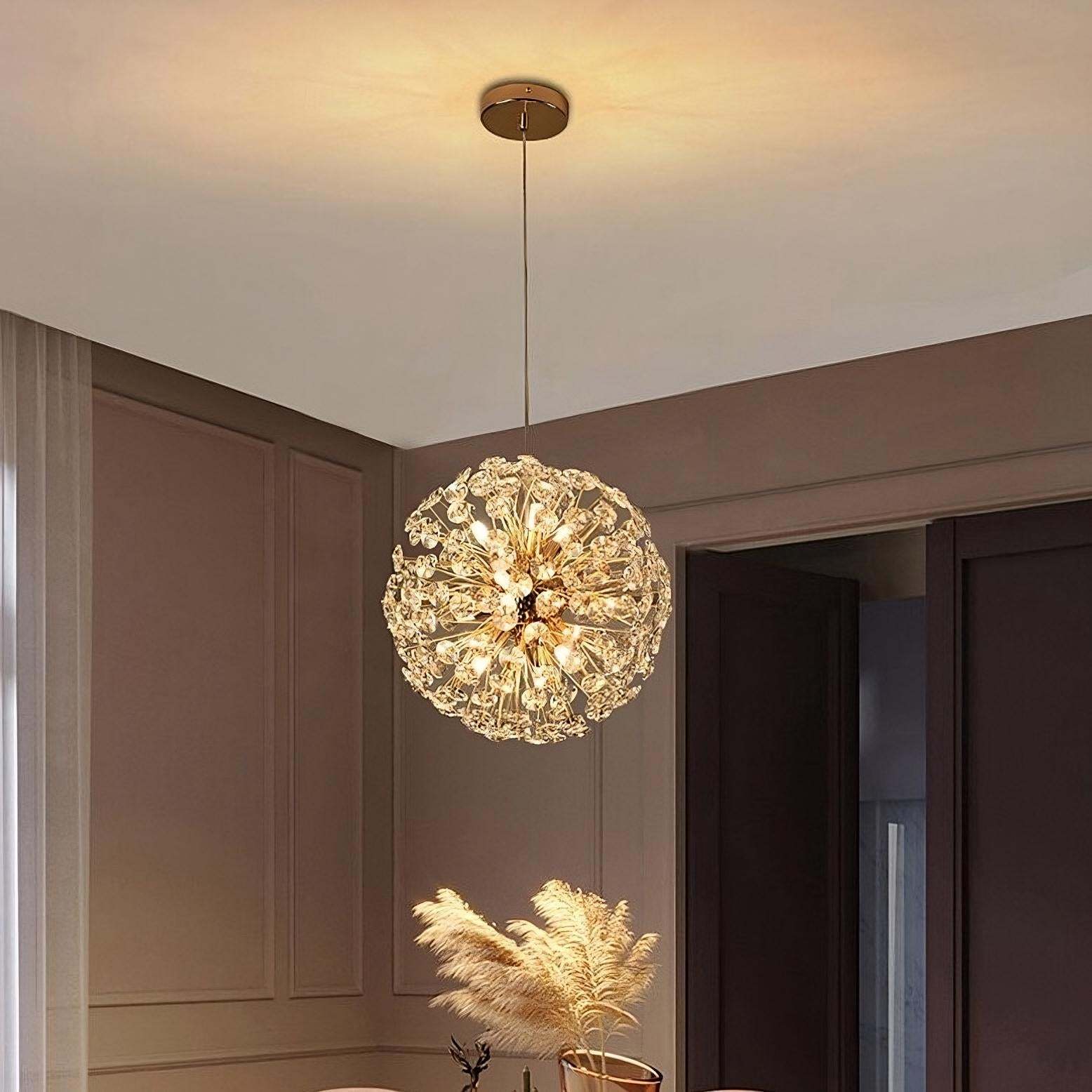 Liano Crystal Dandelion Sphere Ceiling Light-Sylvia Space
