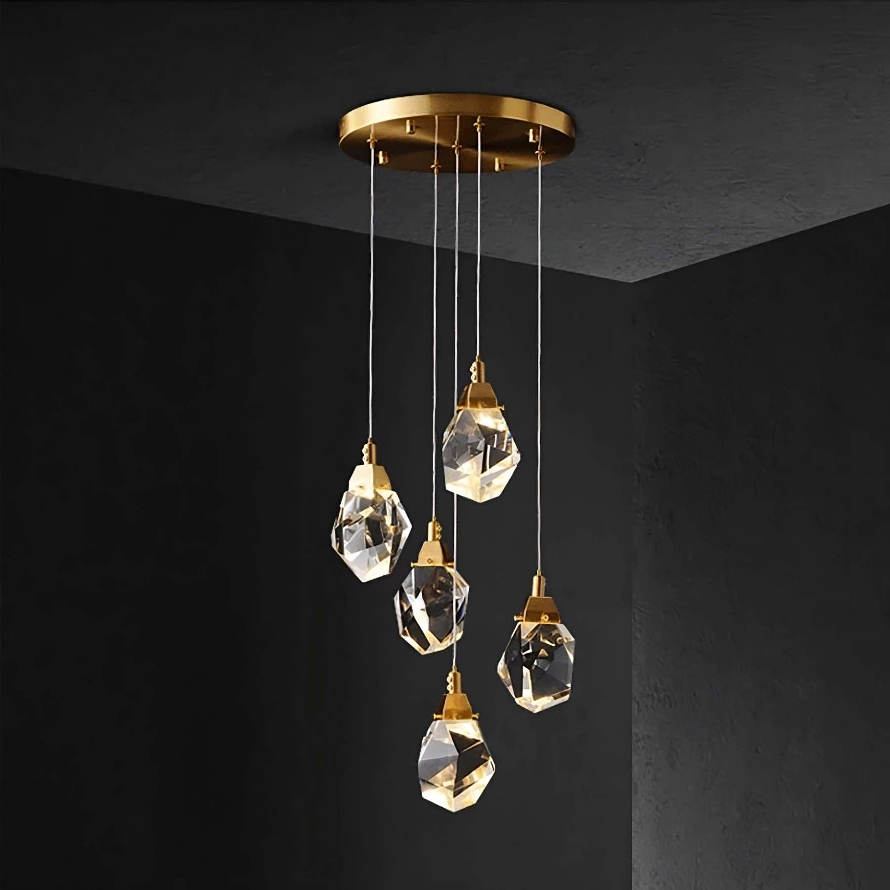 Diamante 5-Light Crystal Ceiling Light-Sylvia Space