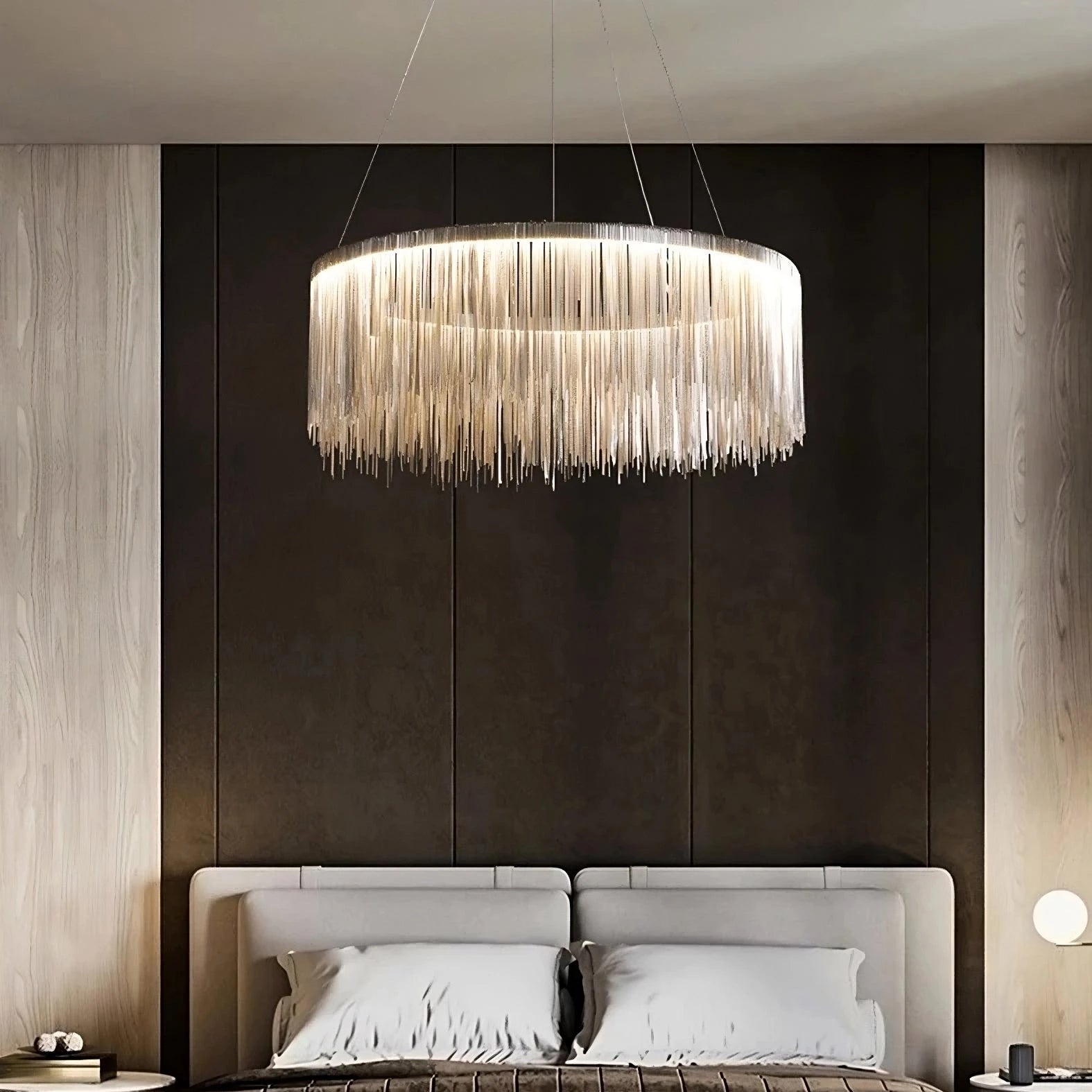Cadena Stainless Steel Chandelier-Sylvia Space