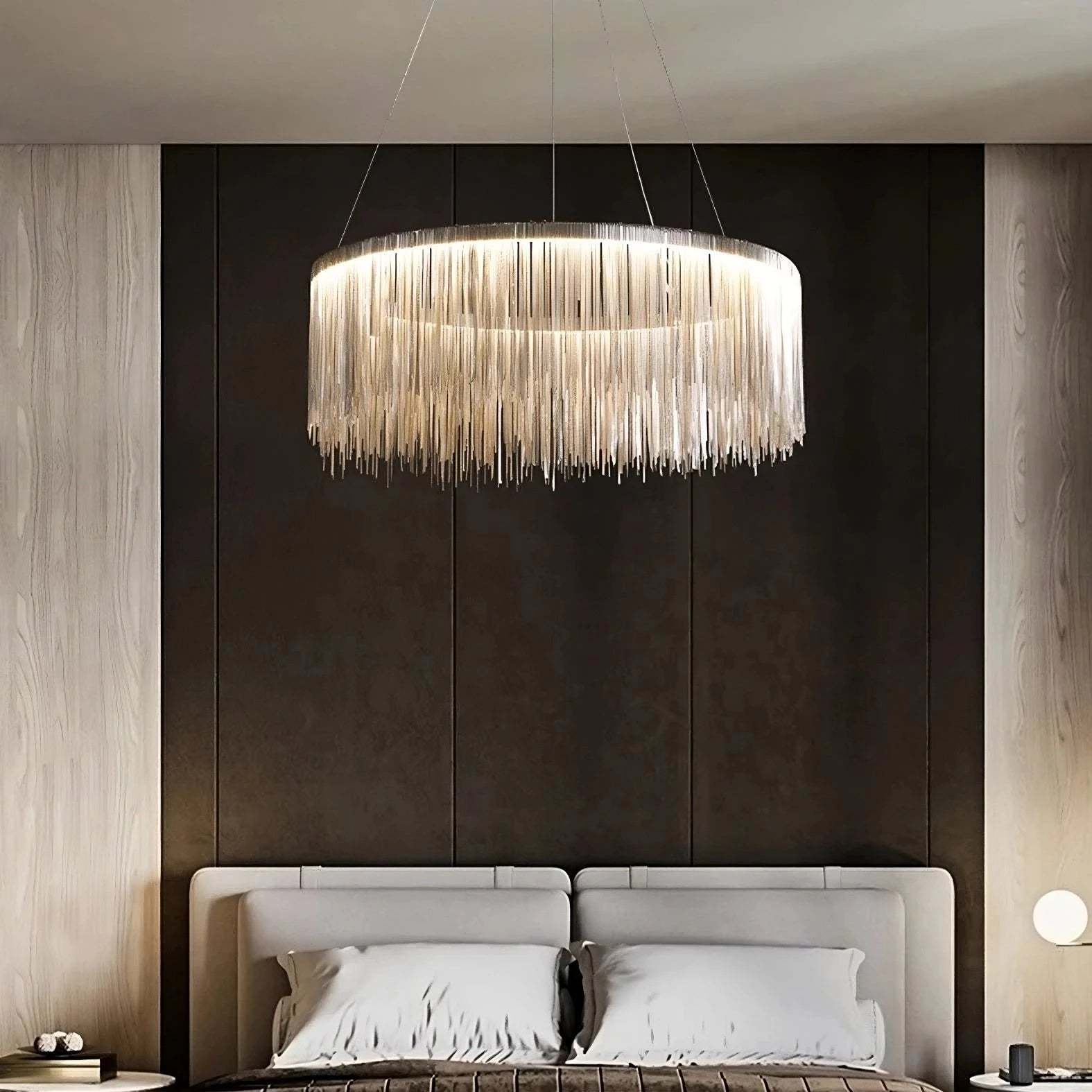 Cadena Stainless Steel Chandelier-Sylvia Space
