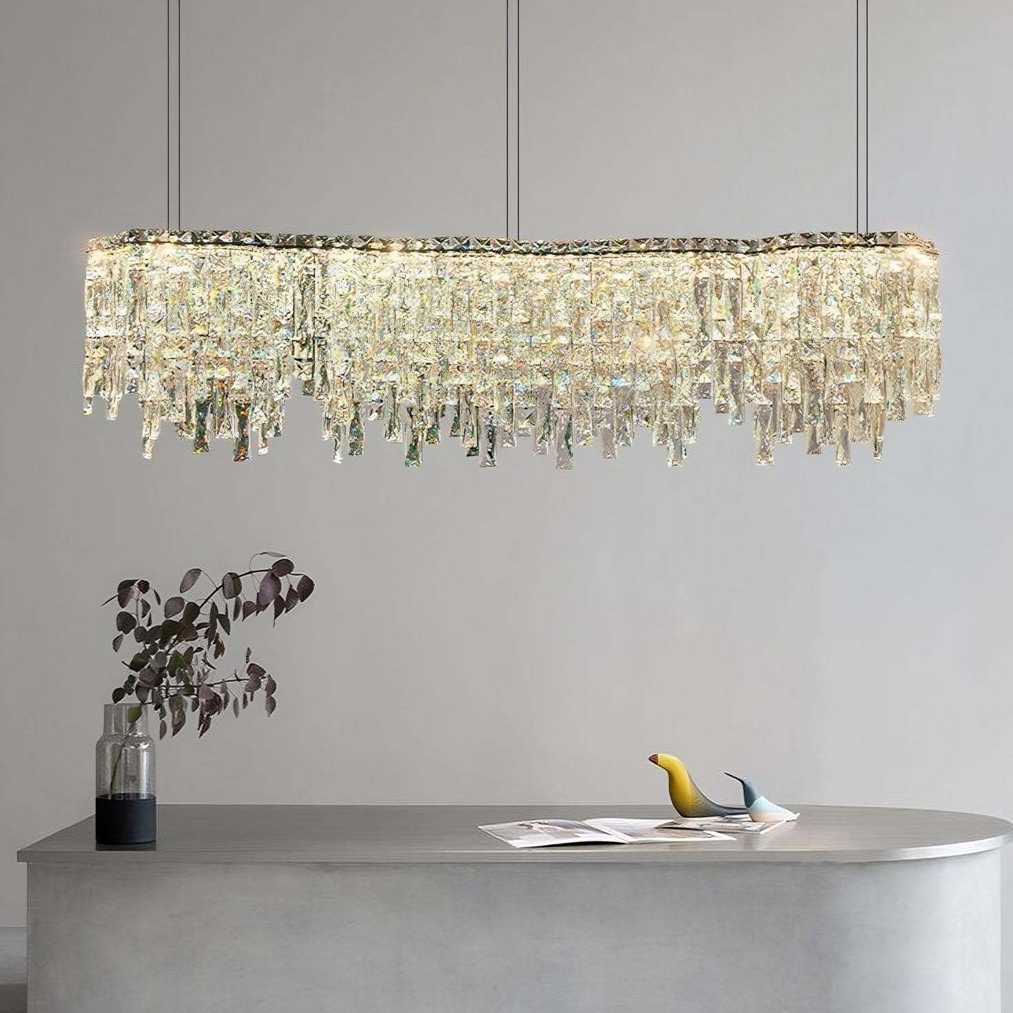 Stefano 40" Crystal Dining Room Chandelier-Sylvia Space