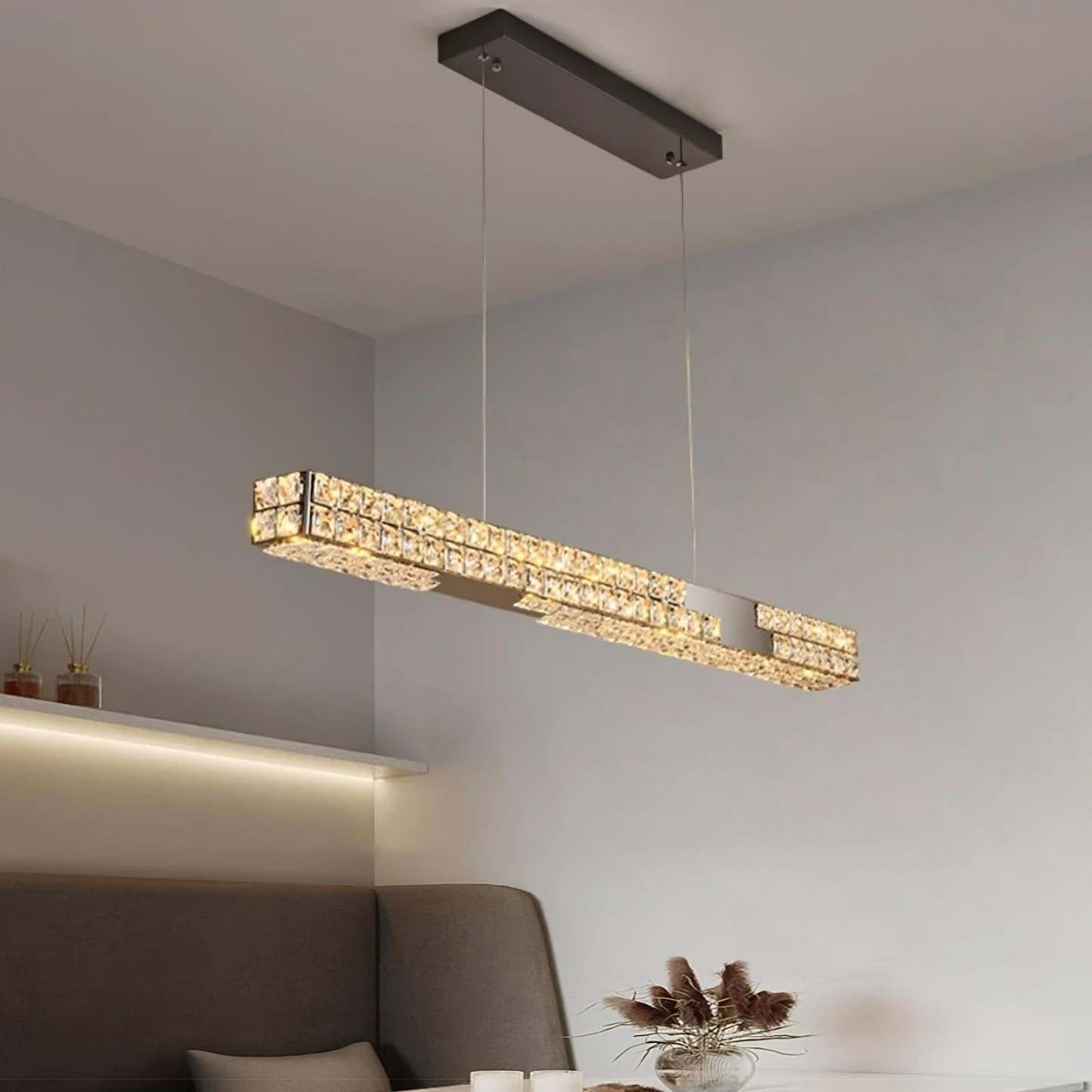 Bacci 47" Crystal Dining Room Chandelier-Sylvia Space