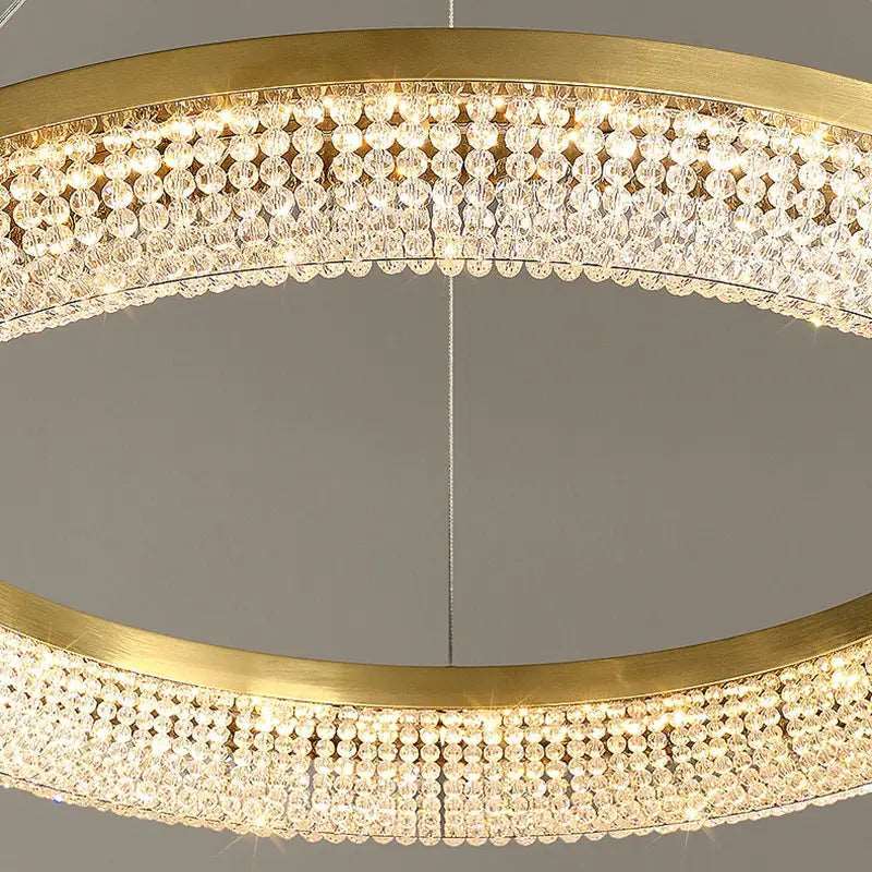 Bergamo Double Ring Crystal Chandelier-Sylvia Space