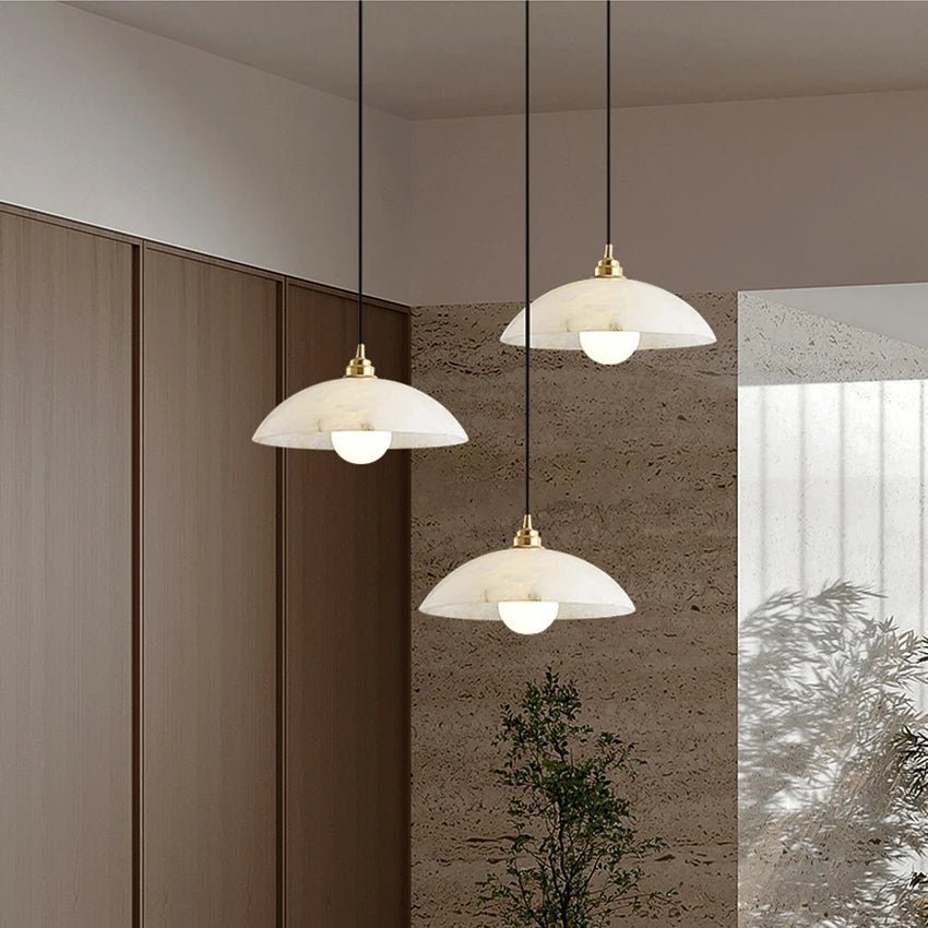 Cupola Alabaster Pendant Light-Sylvia Space
