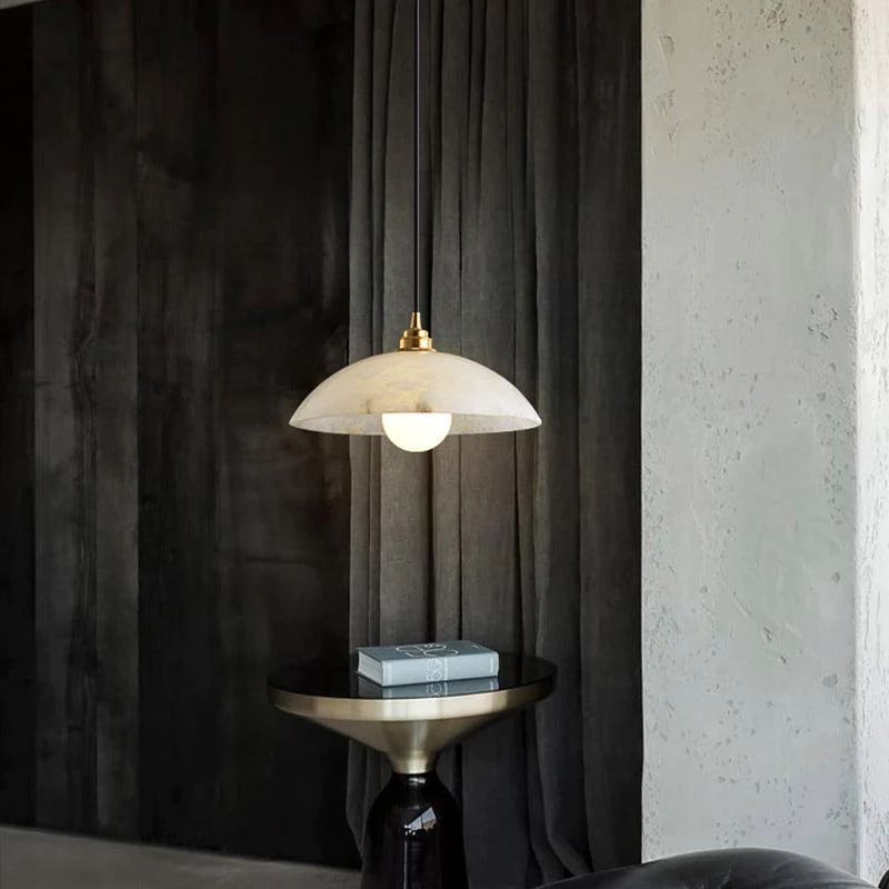 Cupola Alabaster Pendant Light-Sylvia Space