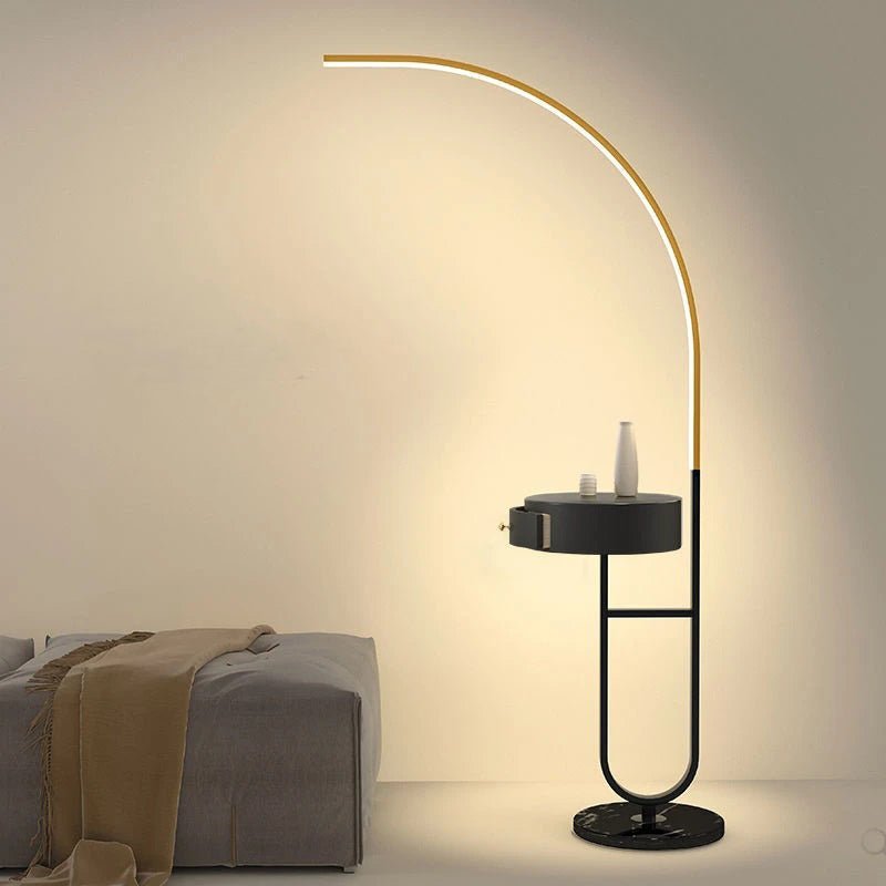 Curva Side Table & Lamp-Sylvia Space