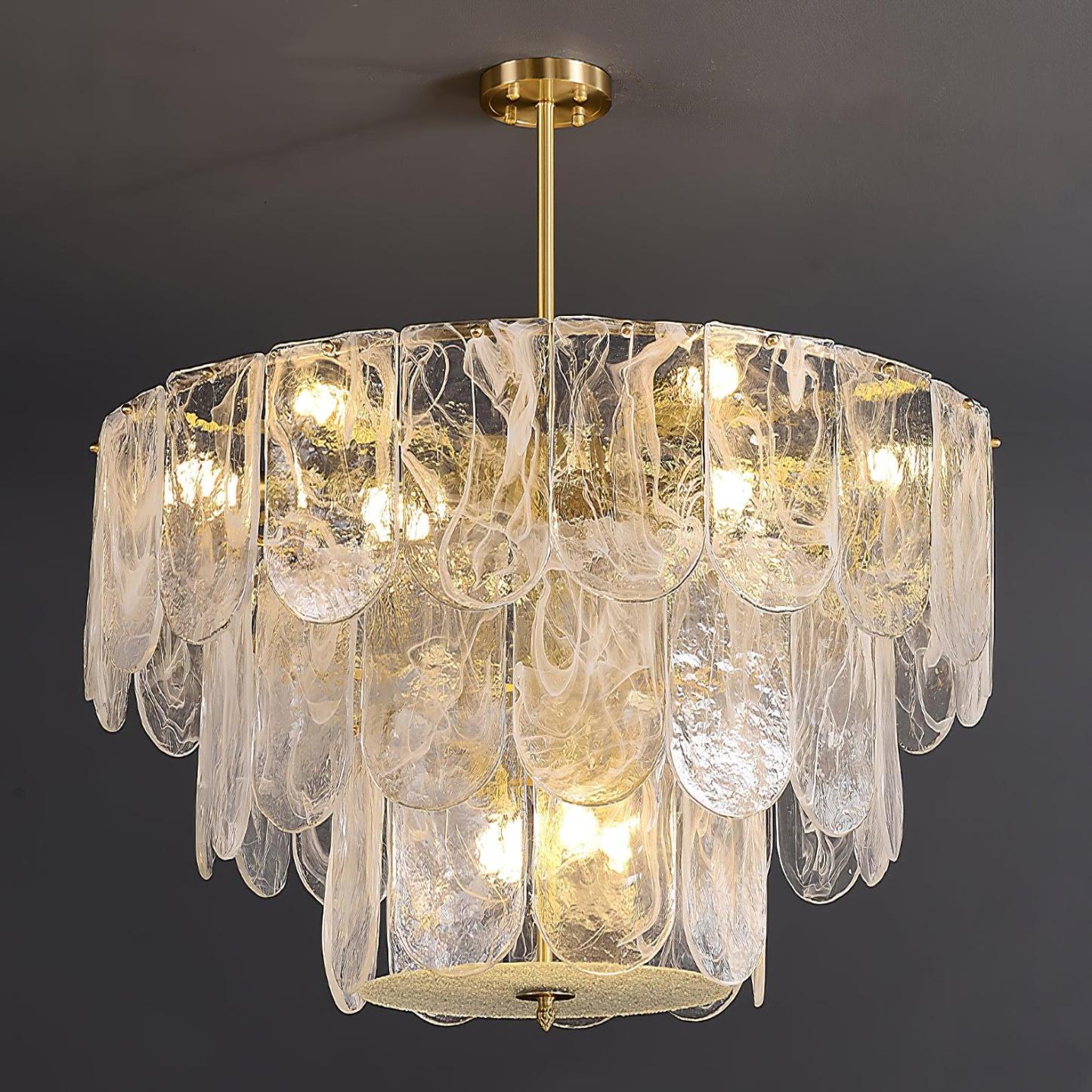 Traditional Classic Metal Glass Chandelier ∅ 15.7″-Sylvia Space