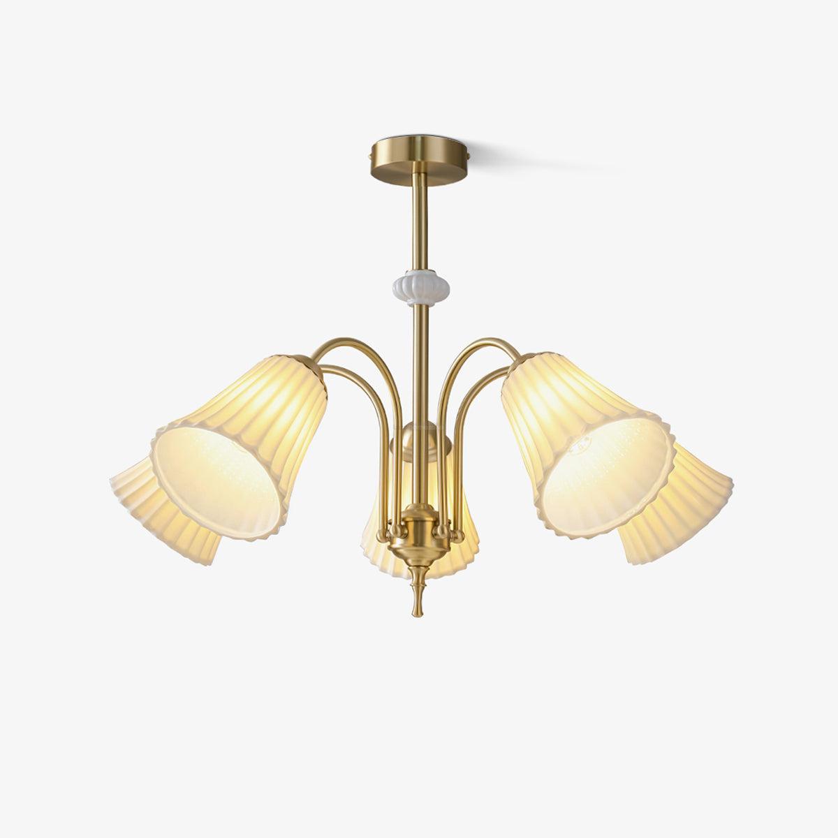 Medieval Ceramic Trumpet Chandelier with 3/5/8 lamps-Sylvia Space