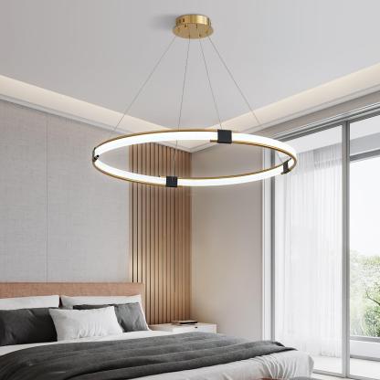 Gold Round Ring Chandelier-Sylvia Space