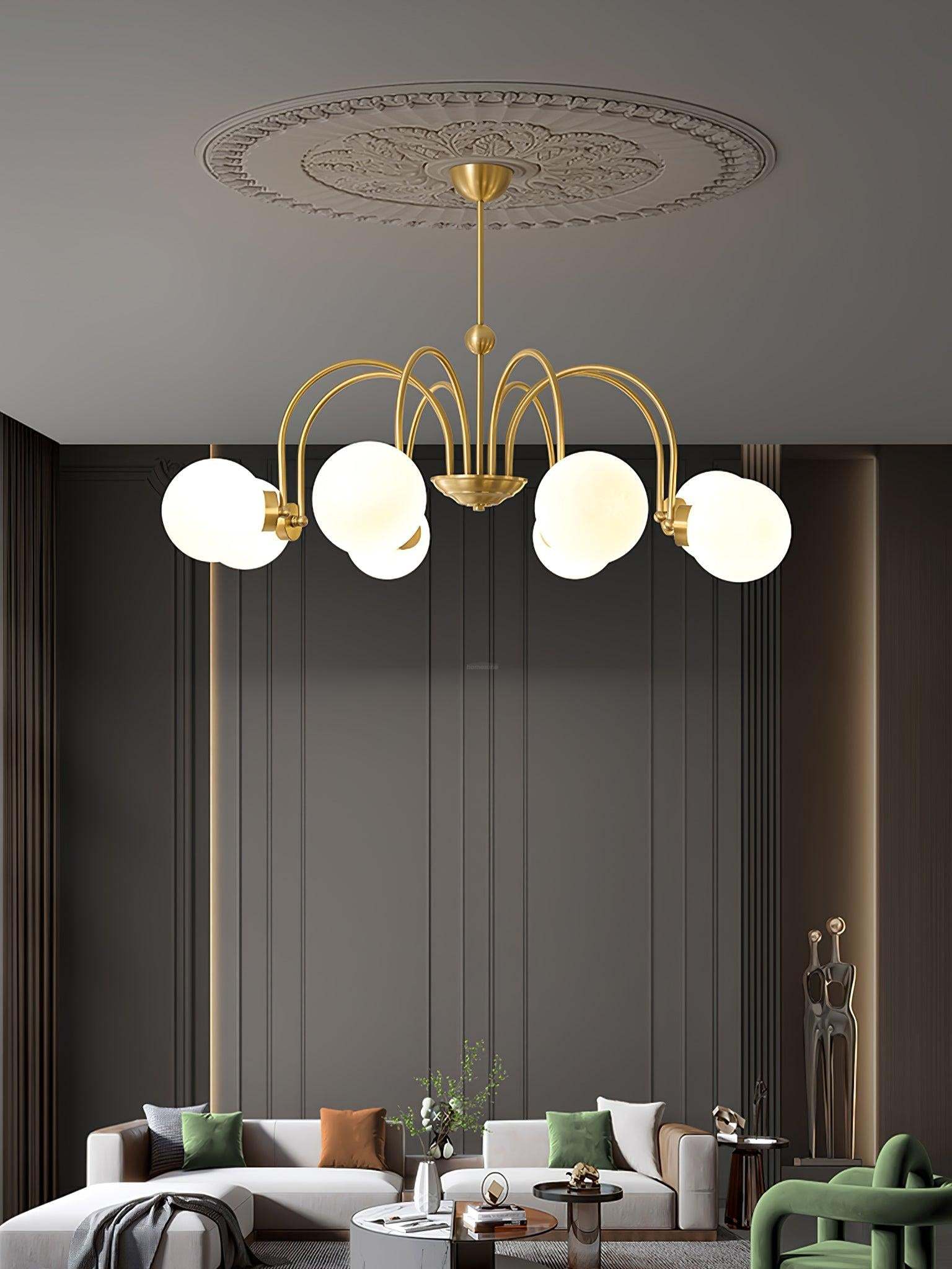 Yisu Brass Chandelier with 3/6/8 heads-Sylvia Space