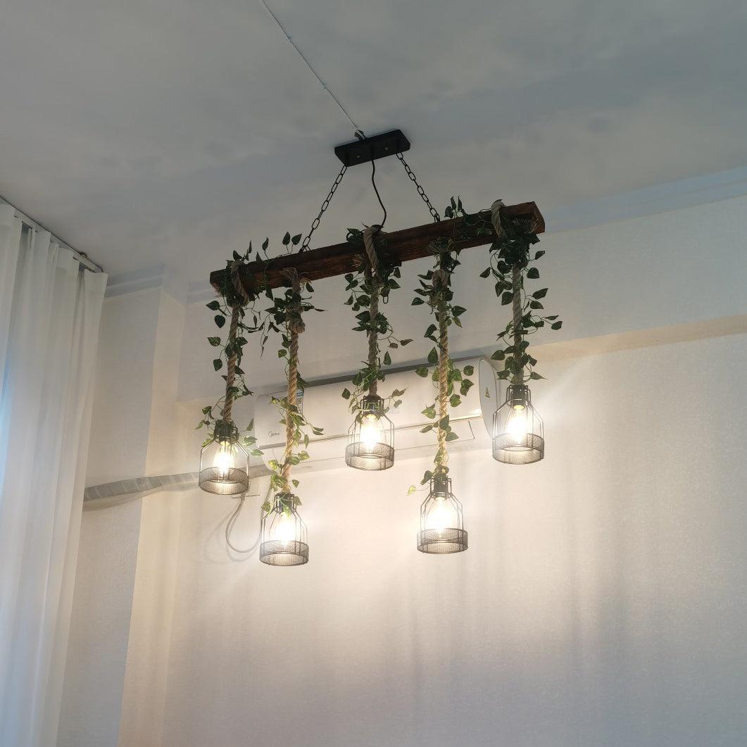 Rustic Wooden Chandelier with 3/5/8 heads-Sylvia Space