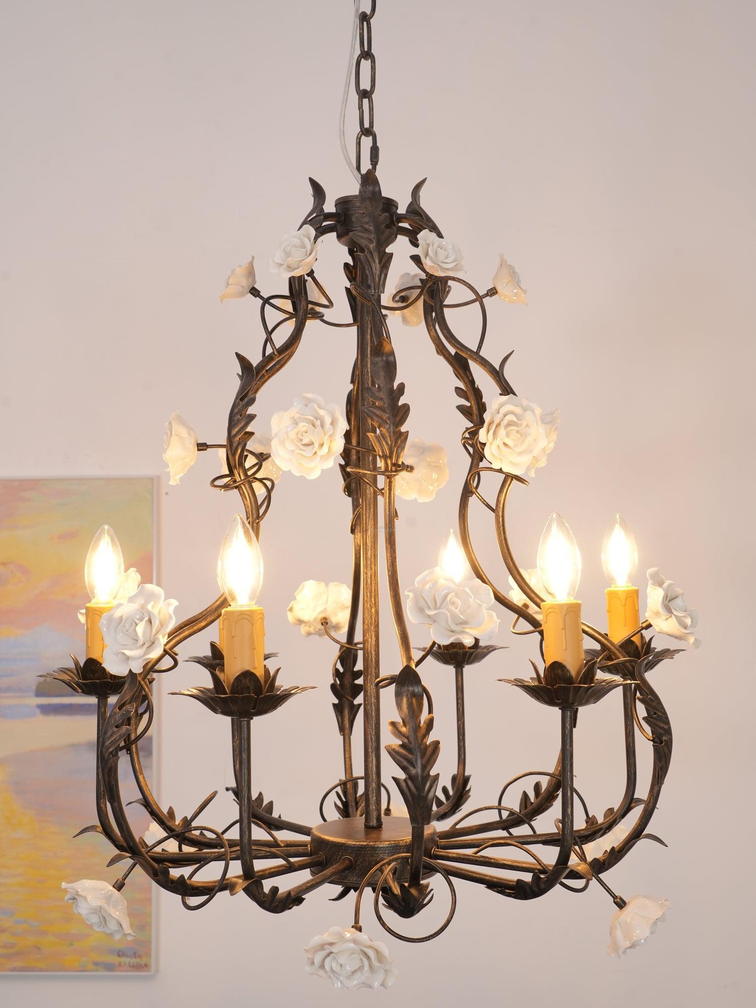Florentine Rose Garden Chandelier with 5/6 heads-Sylvia Space