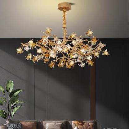 Aosta Brass Branch Type Chandelier-Sylvia Space