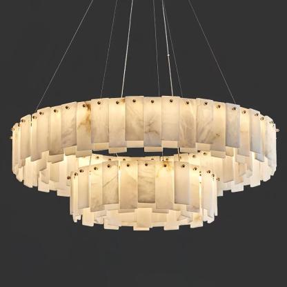 Celestial Alabaster Round/Square Chandelier-Sylvia Space