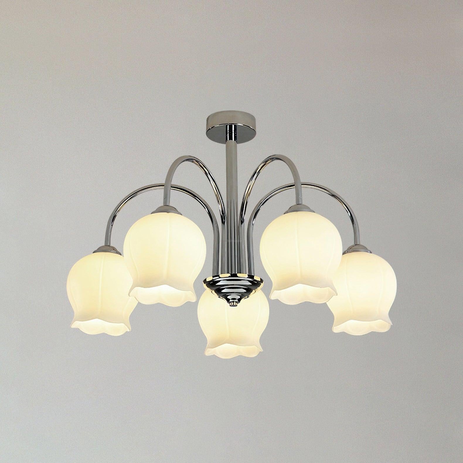 Floral Glass Chandelier with 5/6/8 heads-Sylvia Space
