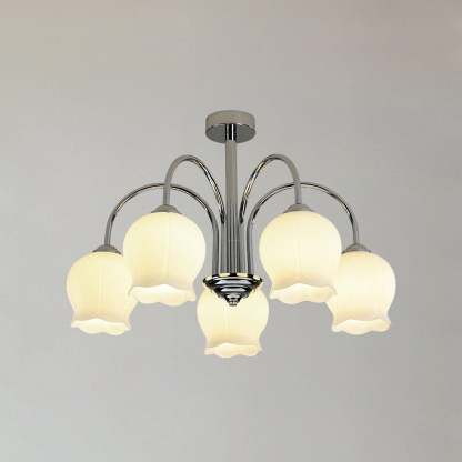 Floral Glass Chandelier with 5/6/8 heads-Sylvia Space