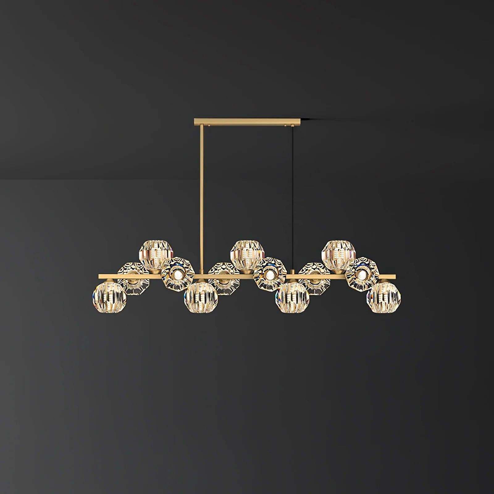 Crystal Glass Ball Chandelier with 7/9/11/13/15/17 heads-Sylvia Space