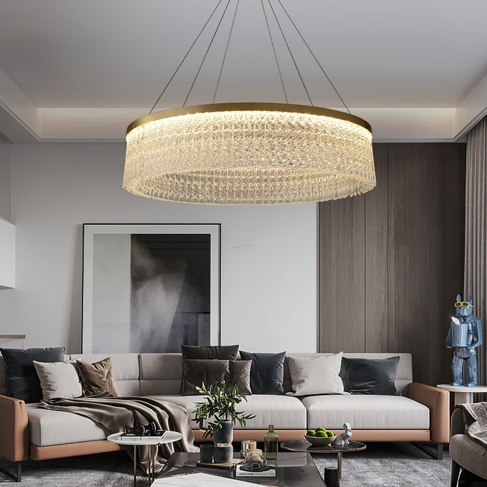 Halo Crystal Round Chandelier-Sylvia Space