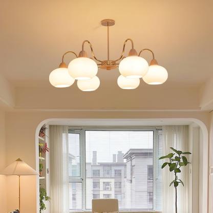 Glass Persimmon Chandelier with 3/5/6/8 heads-Sylvia Space