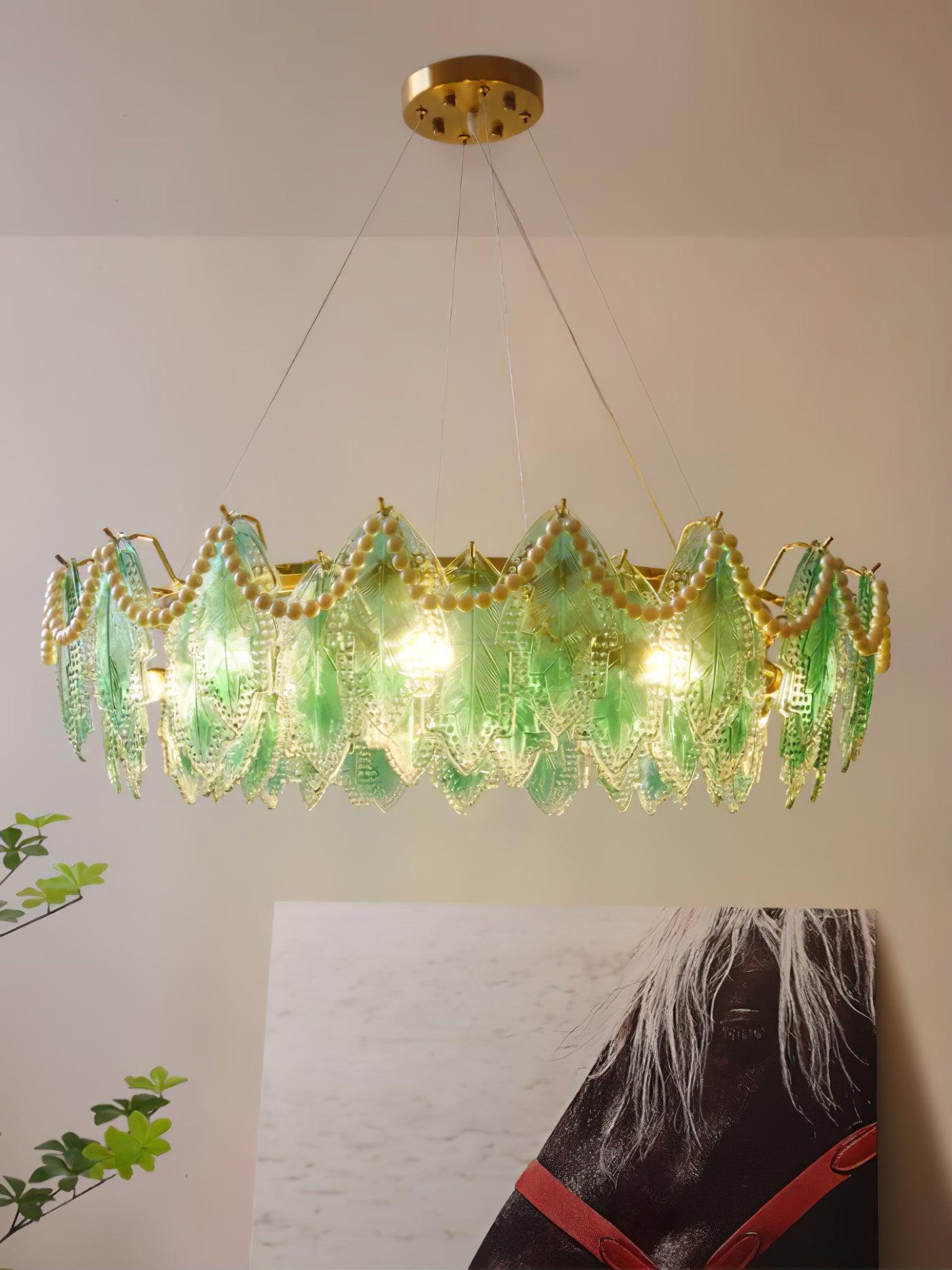 Maple Leaf Type Glass Chandelier-Sylvia Space