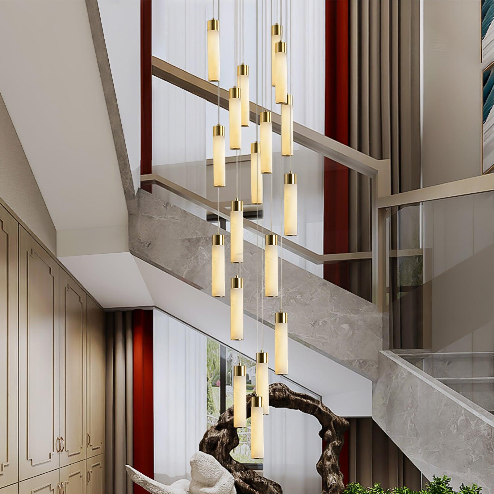 Celestial Alabaster Cascade Chandelier with 5/7/9/12/16/18/24/32 heads-Sylvia Space