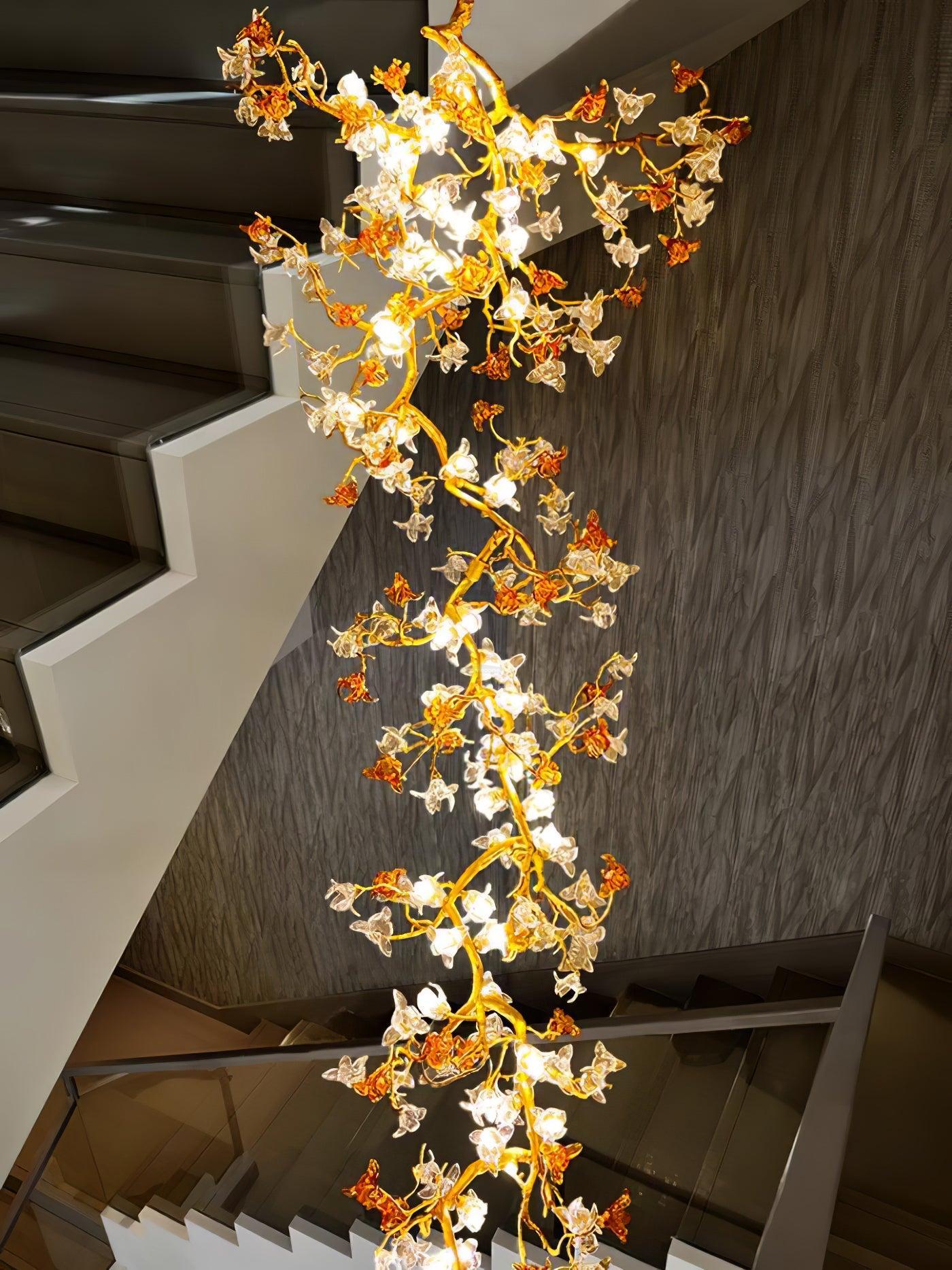 Brass Maple Long Branch Chandelier-Sylvia Space
