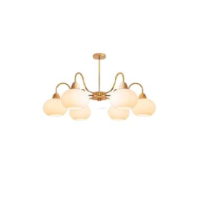Glass Persimmon Chandelier with 3/5/6/8 heads-Sylvia Space
