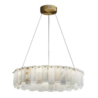 Celestial Alabaster Round/Square Chandelier-Sylvia Space