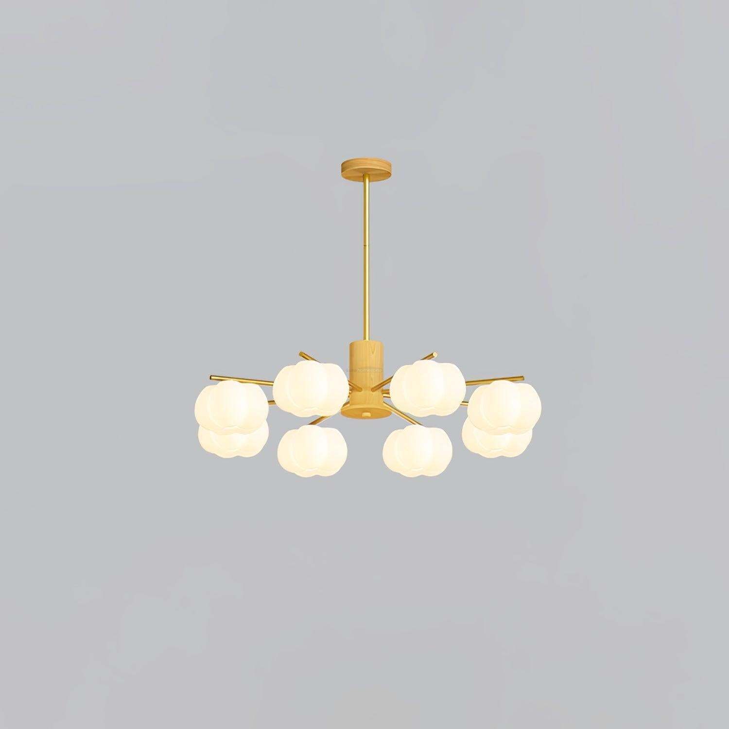 Wooden Cotton Balls Chandelier with 5/8 lamps-Sylvia Space