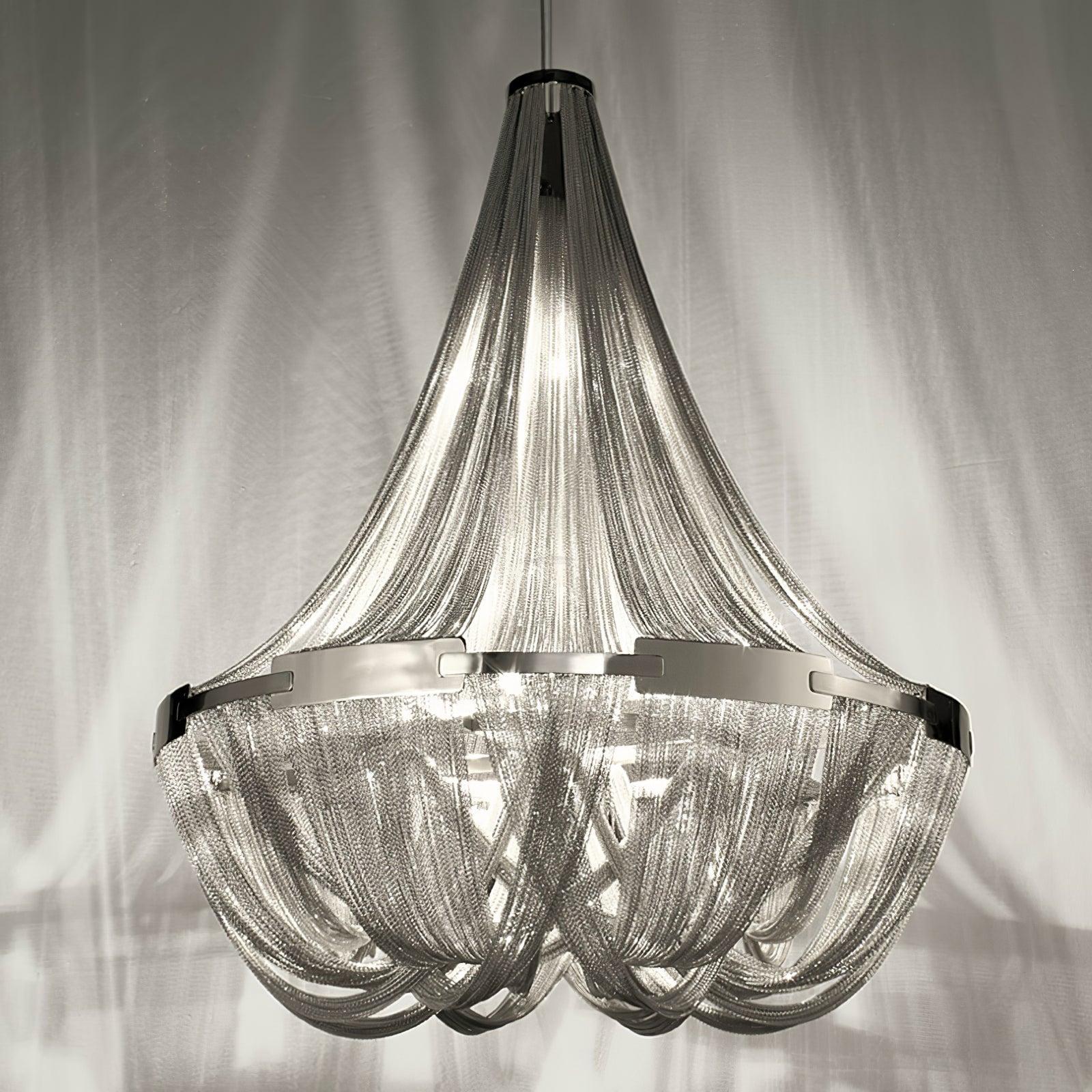 Tassel Aluminum Chain Chandelier ∅ 23.6″-Sylvia Space