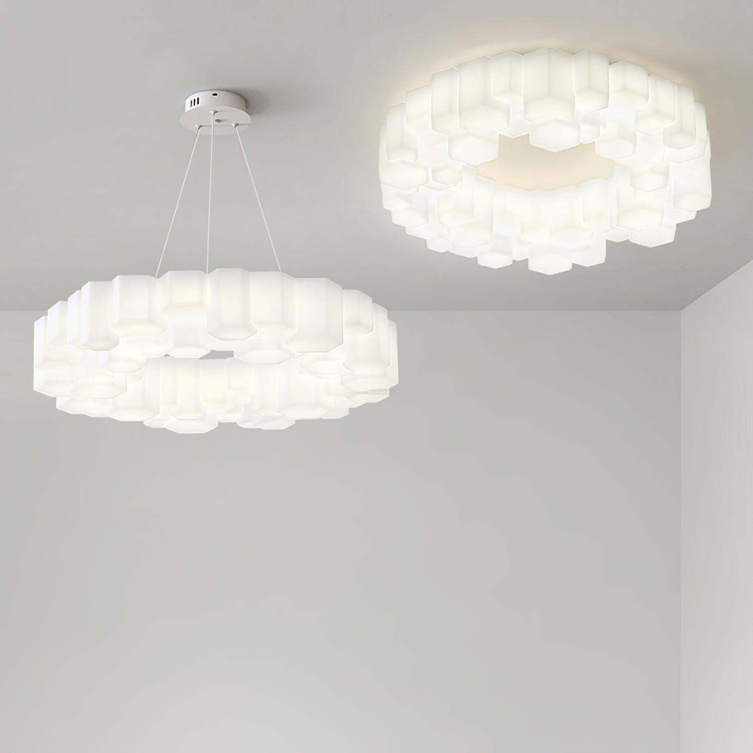 Honeycomb Chandelier ∅ 26.7″-Sylvia Space