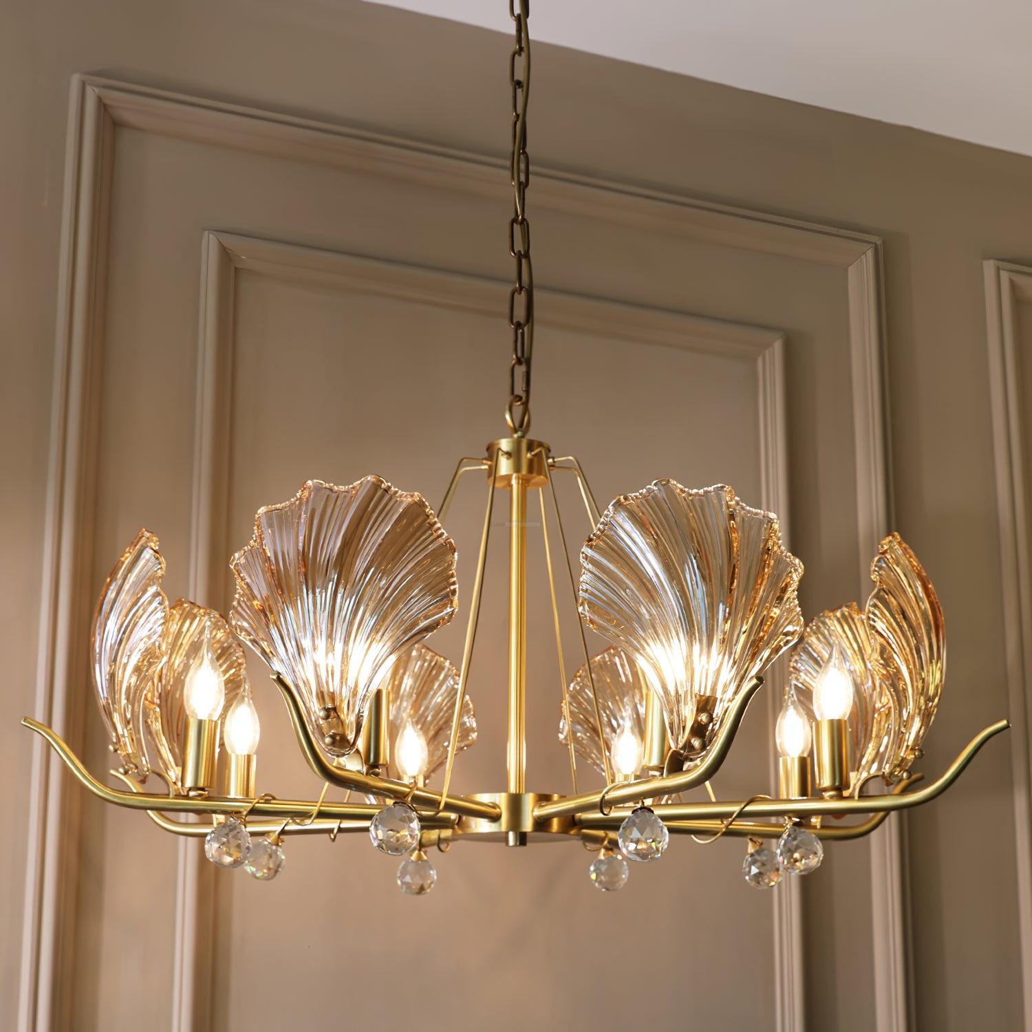 Shell Crystal Chandelier with 3/6/8 heads-Sylvia Space