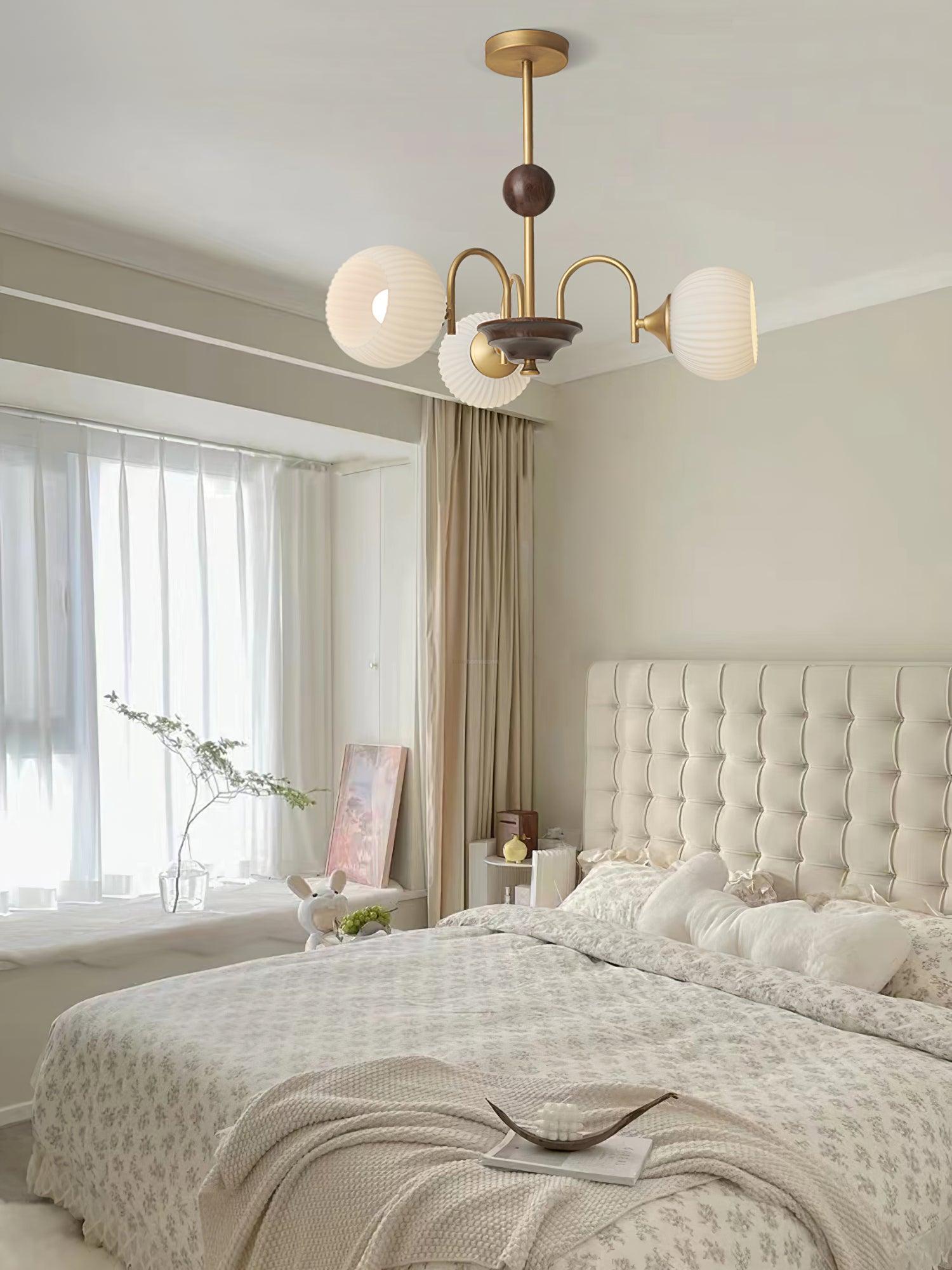 Sculptural Glass Ribbed Chandelier with 3/4/5/6/8 heads-Sylvia Space