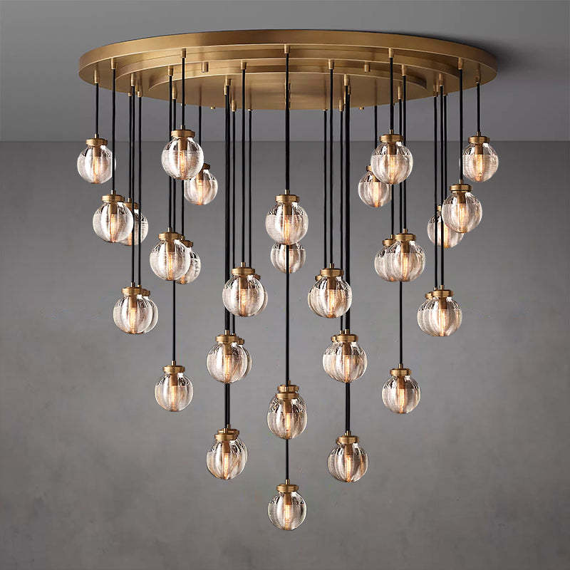 Pearl Round Chandelier 48"-Sylvia Space