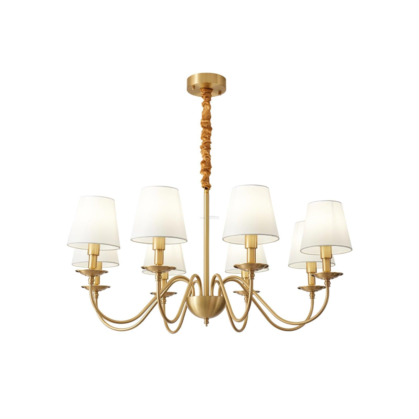 Tapered Fabric Brass Chandelier with 3/5/8 heads-Sylvia Space