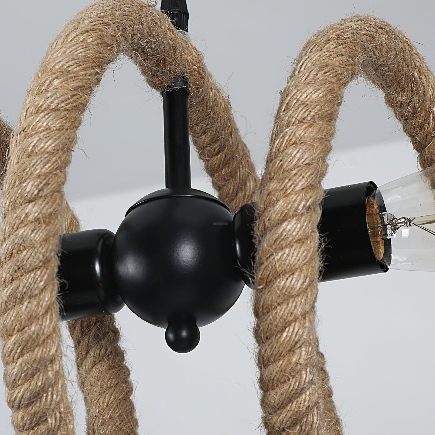 Hemp Rope Industrial Spiral Chandelier ∅ 31.5″-Sylvia Space