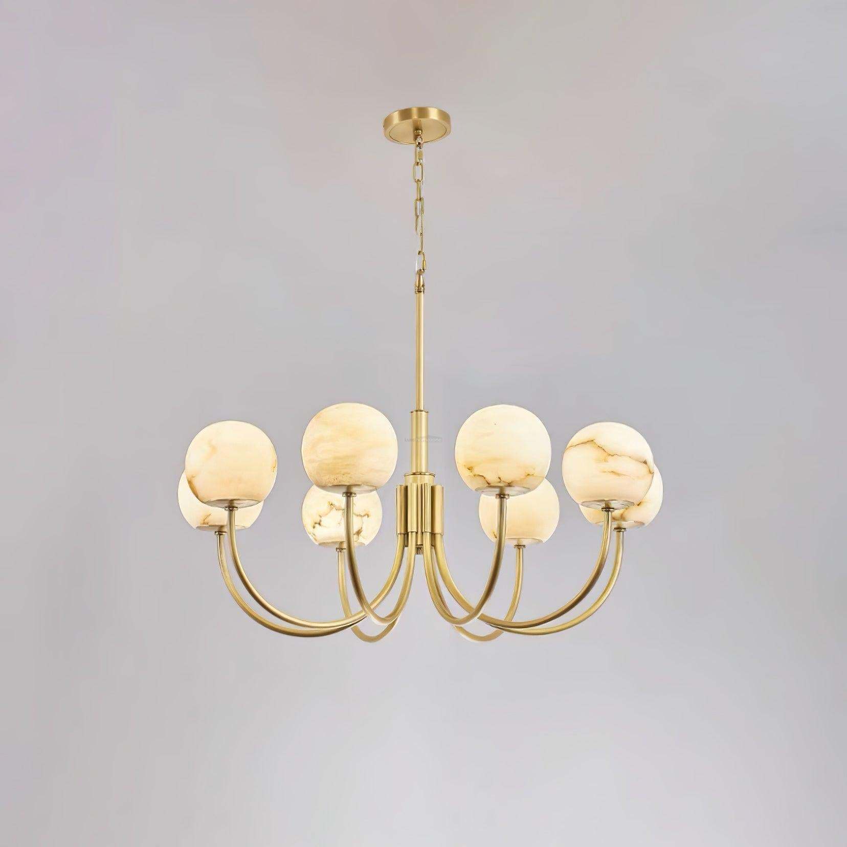 Aurelian Alabaster Globe Chandelier with 6/8/10/12 heads-Sylvia Space