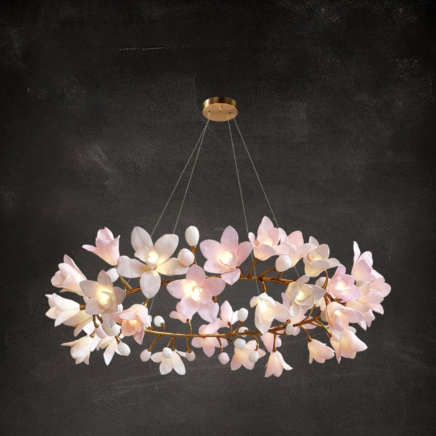 Circular Flower Blossom Chandelier-Sylvia Space