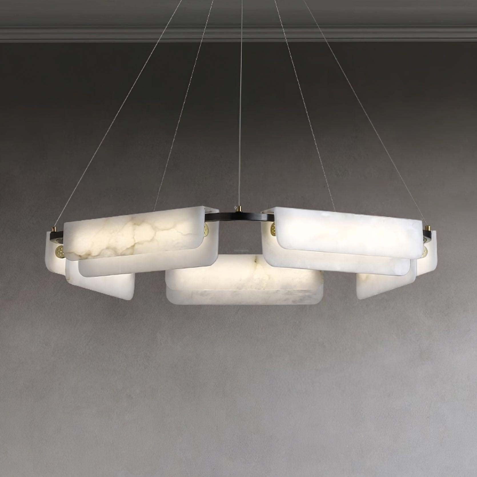 Delia Alabaster Chandelier ∅ 23.6″/∅ 31.5″-Sylvia Space