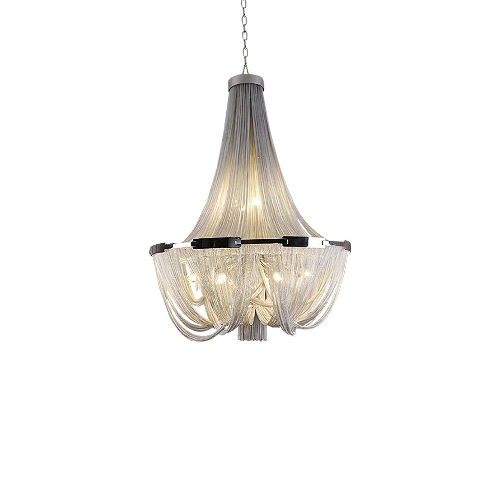 Tassel Aluminum Chain Chandelier ∅ 23.6″-Sylvia Space