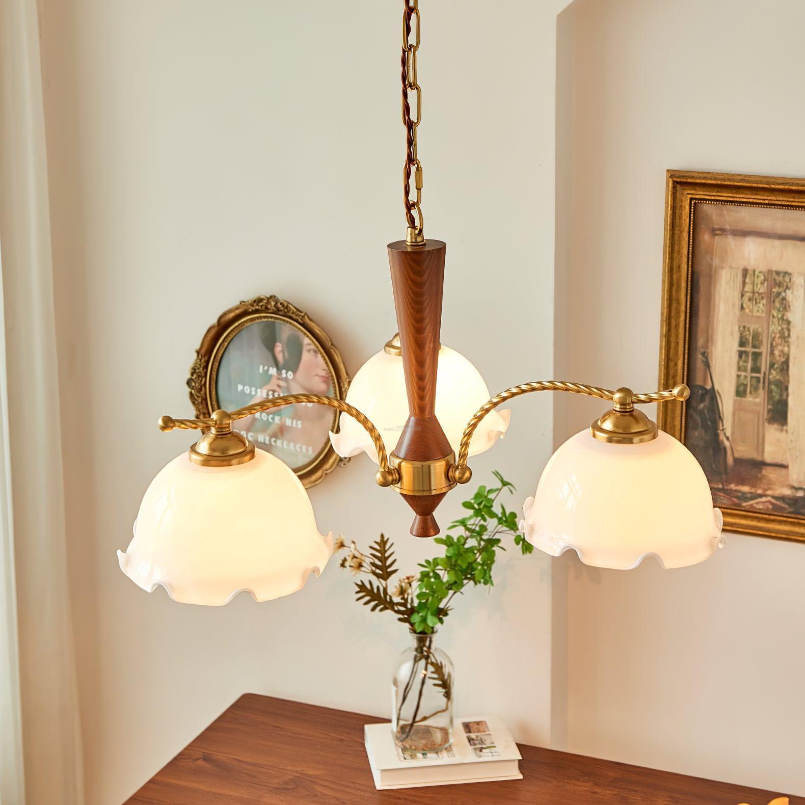 Milky Flower Chandelier ∅ 27.6″-Sylvia Space
