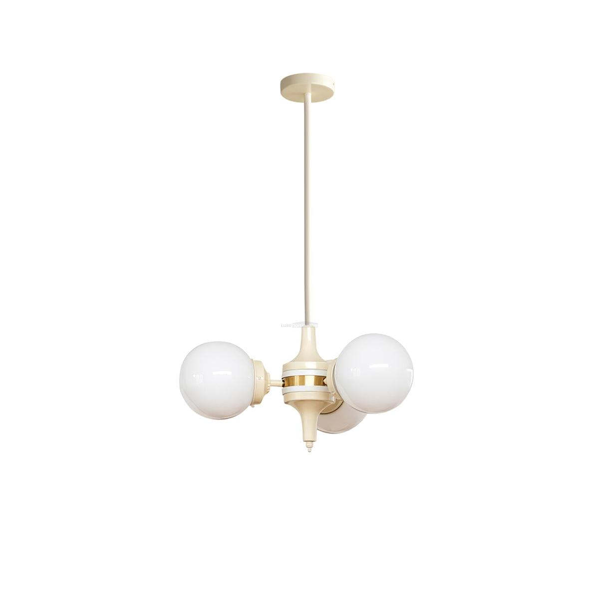 Cream Glass Ball Chandelier ∅ 19.7″-Sylvia Space