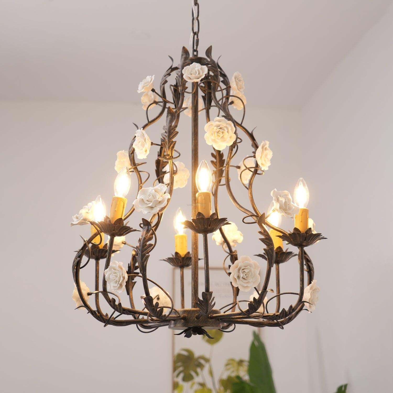 Florentine Rose Garden Chandelier with 5/6 heads-Sylvia Space