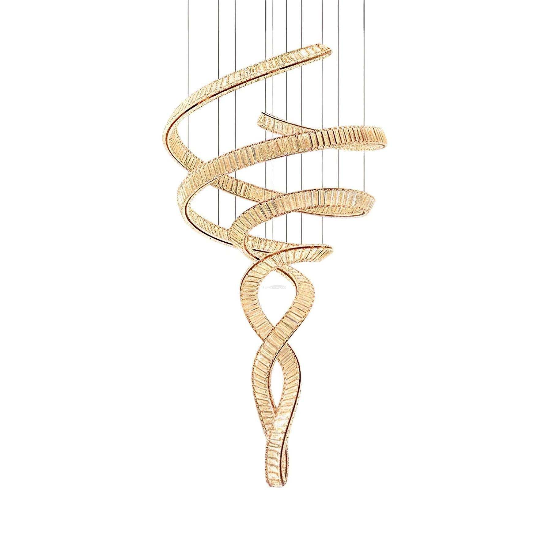 Long Spiral Crystal Chandelier ∅ 31.5″-Sylvia Space