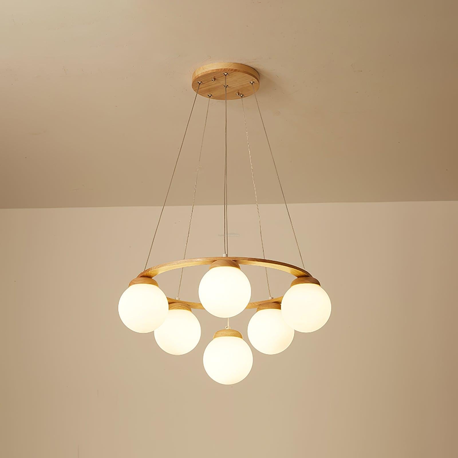 Nuura Miira Wooden Chandelier-Sylvia Space