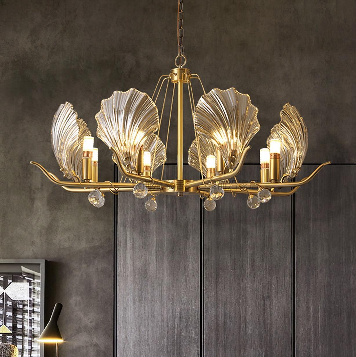 Shell Crystal Chandelier with 3/6/8 heads-Sylvia Space