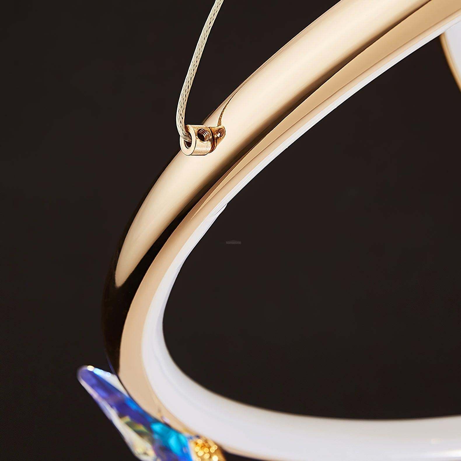 Blue Butterfly Round Chandelier-Sylvia Space