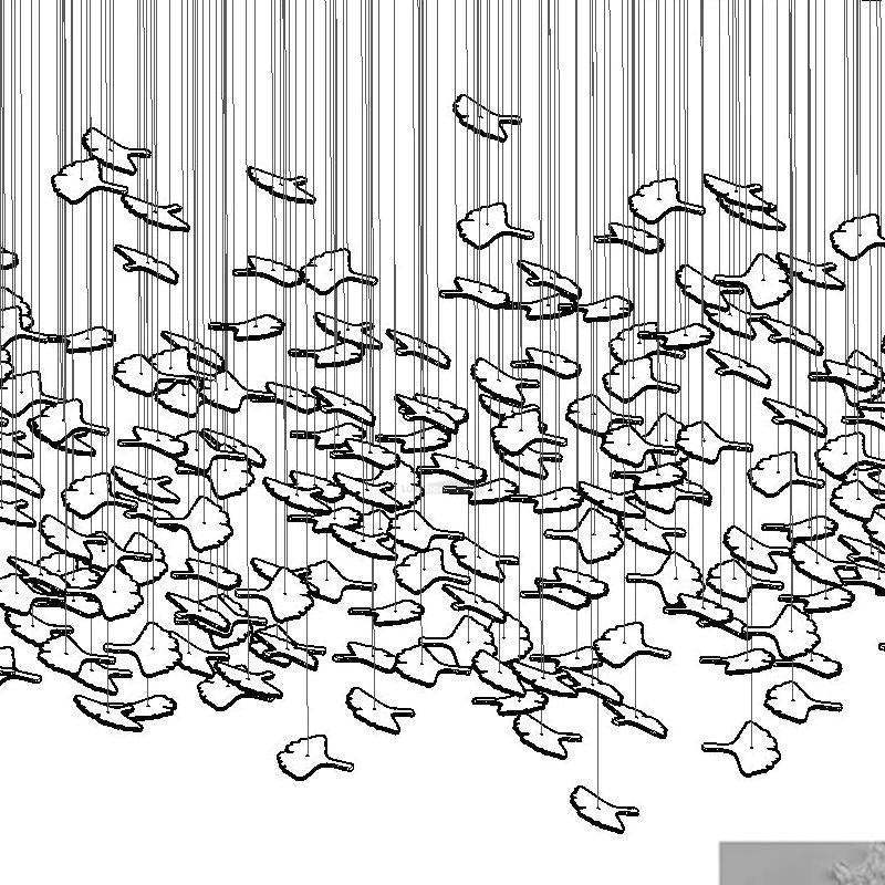 Multicolor Maple Leaf Chandelier-Sylvia Space